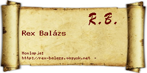 Rex Balázs névjegykártya